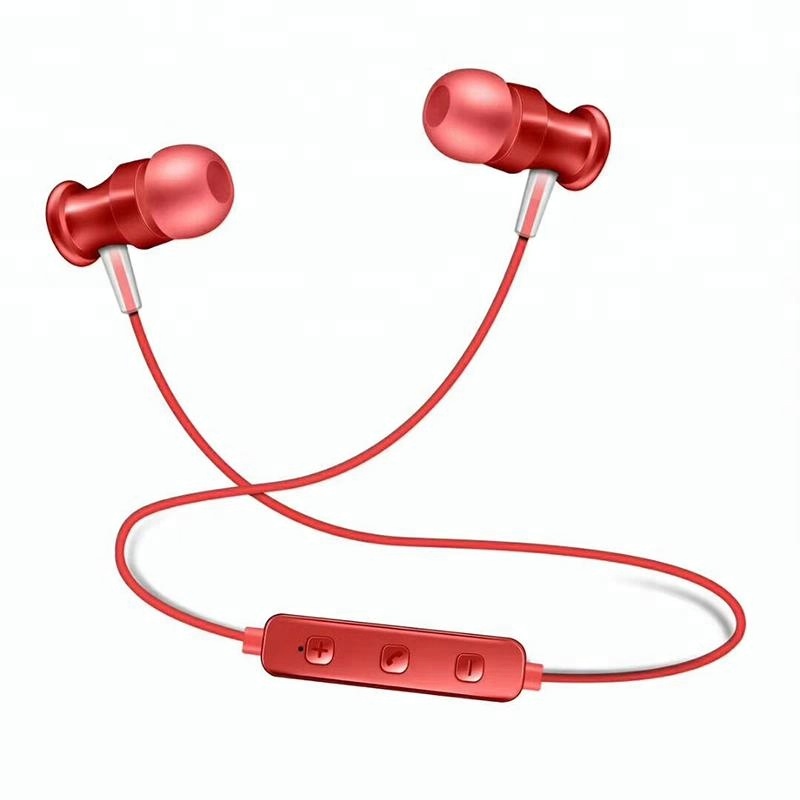 Magnetic Slim Wireless Sports Bluetooth Stereo Headset B3 (Red)